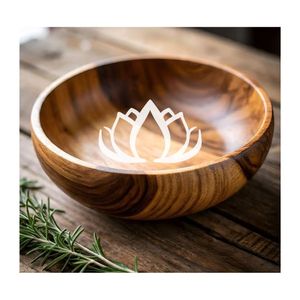 TRENDING NOW 2026 Wooden Bowl Handcrafted Wood Serving Bowl for Fruit Serving and Table Food Presentation - Product Image 1