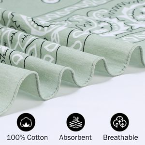 Bandana de Algodón Transpirable con Diseño de Lobo Personalizado, 22 Pulgadas, Diseño Impreso, Bordes Laterales Cosidos, Bandana Personalizada - Product Image 3