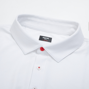 Aristino hommes blanc solide motif Golf pour chemise drap à manches courtes Smart décontracté APSG16AS4 prix de gros chaud - Product Image 2