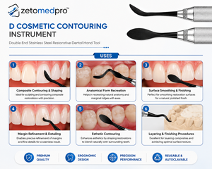 เครื่องมือคอนทัวร์ริ่งสำหรับเครื่องสำอาง Zetomed Pro D แบบสองด้าน ทำจากสแตนเลสสตีล สำหรับงานฟื้นฟูทางทันตกรรม - Product Image 4