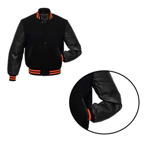 Men Varsity <b>Jacket</b> <b>Slim</b> <b>Fit</b> Unisex Varsity <b>Jacket</b> For Unisex Premium Quality Fleece Varsity <b>Jacket</b> Stand Collar With Color - Product Image 3