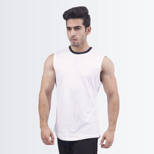 Men's Sleeveless Fitness Gym Muscle Vest Custom Logo Printed <b>Acid</b> <b>Wash</b> Cut and Sew Breathable Knitted Blank T-Shirt - Product Image 2