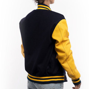 <b>Smart</b> Casual <b>Women</b> Letterman <b>Jacket</b> Featuring Snap Front Design And Comfortable Ribbed Cuffs - Product Image 4