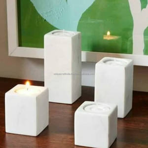 Candelero de mármol con forma geométrica, candelabro decorativo de lujo hecho a mano para decoración de hogar, oficina y comedor - Product Image 3