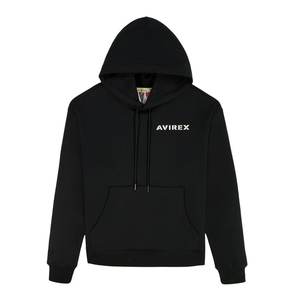 เสื้อฮู้ดผู้ชาย Avirex สีดำ ทรงปกติ ผ้าฟลีซคอตตอน พิมพ์ลายโลโก้ด้านหลัง สวมใส่สบายๆ สำหรับฤดูใบไม้ร่วง - Product Image 2