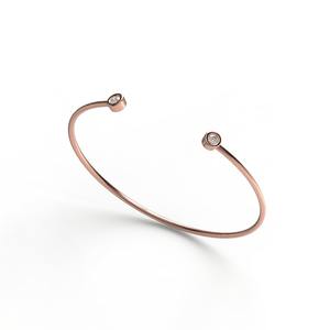 กำไลเพชรขอบบางเฉียบ ทองคำแท้ 14K กำไลเพชรเรียบหรู ของขวัญสุดหรูสำหรับเธอ วันเกิด งานแต่งงาน เครื่องประดับ - Product Image 1