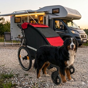 KS-6200 Easy Folding Big Dog Stroller Jogger Bike Trailer 3 in 1 Aluminum <b>Frame</b> with 600d Water Resistant Lightweight Design - Product Image 5