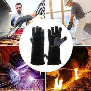 Gants de soudage électriques du cuir, gantelets de sécurité, longs et lourds, résistants à la chaleur et au feu - Product Image 6