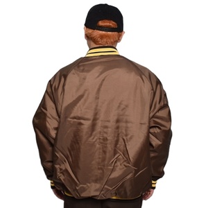 Customizable Satin Baseball Varsity Jacket with Embroidered Patches Men's Long Sleeve College Jacket for Winter - Product Image 2