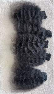 Cheveux indiens vierges Remy de qualité supérieure, lisses naturels, ondulés, bouclés, double trame, 98-100g, tissage - Product Image 5