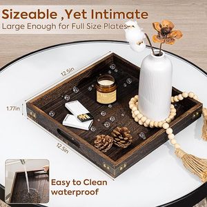 Reliable Manufacturer Imported Wooden Serving Tray With Natural Wood Texture For Stylish Food And Beverage Presentation - Product Image 2