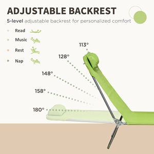 Juego de 2 Tumbonas Plegables para Piscina y Playa, Sillas Reclinables con Asiento de Malla Transpirable y Reposacabezas para Tomar el Sol - Product Image 4