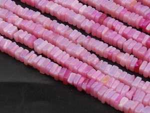 Cuentas de Ópalo Rosa - Multicolor - Pulido Suave - Forma Cuadrada Heishi - Hilo de 16 Pulgadas - 5-6MM Aprox. - Suministros para Mayoristas - Product Image 4