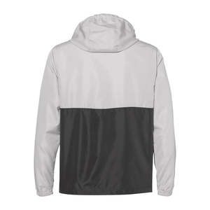 Chaqueta cortavientos de nailon impermeable y de secado rápido con capucha y cuello alto de media cremallera para hombre, ideal para invierno, venta al por mayor. - Product Image 2