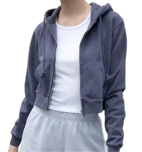 Sudadera con Capucha Corta Multicolor de Alta Calidad para Mujer, Personalizada, Estilo Urbano, Invierno, con Logotipo Frontal, Transpirable, Tejido de 320g - Product Image 4