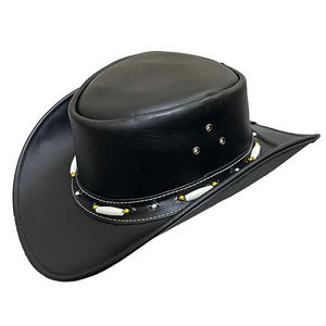 Sombrero de Vaquero de Cuero, Estilo Occidental, para Montar al Aire Libre, Protección Solar, Transpirable, Ajustable, Vintage, Hecho a Mano, Calidad Premium - Product Image 1