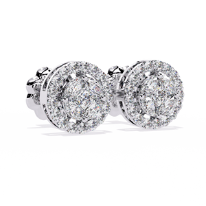 Marquise Cluster Halo <b>Diamond</b> Stud <b>Earrings</b> – 1.5ctw CVD Lab <b>Diamond</b> 10K 14K 18K Solid Rose Gold Screw Back Studs - Product Image 5