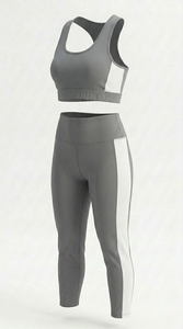 Ensemble de yoga 2 pièces pour femme, vêtements de sport sans couture, leggings de yoga très extensibles et haut court, tenue de fitness - Product Image 3