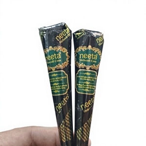 Natural <b>Henna</b> <b>Cones</b> Brown Color | Fashion Simple Herbal Mehndi Paste Made with Plant Leaves for Teens Temporary Body Art - Product Image 2