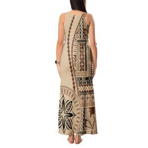 Vestido Maxi Casual de Verano para Mujer con Falda con Abertura Sexy, Estampado Personalizable de las Islas Samoa, Cintura Natural - Venta al por Mayor - Product Image 4