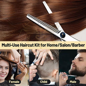 Kit de Tijeras Profesional de 11 Piezas para Peluquería: Tijeras de Entresacar, Cepillo para Cuello, Peine, Pinzas para Cabello y Tijeras de Peluquero - Product Image 6