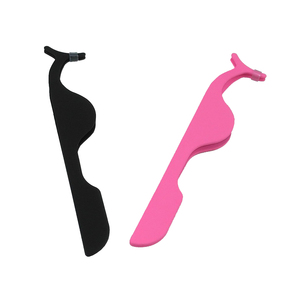 Pince à épiler professionnelle en acier inoxydable avec grip diamanté pour extensions de cils, kit d'outils applicateurs de fibres de cils pour volume durable - Product Image 1