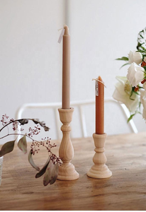 Porte-bougies non finis, porte-bougies classiques en bois non peint de style rétro, décorations de mariage 6,88 x 2,48 / 1,96 - Product Image 5
