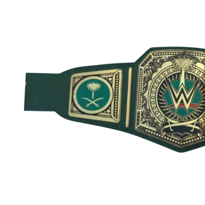 เข็มขัดแชมป์ WWE ซาอุดีอาระเบีย แบบปรับแต่งได้ คุณภาพสูง สีเขียวและสีทอง เข็มขัดกีฬาแบบสั่งทำพิเศษ เข็มขัดแชมป์รุ่นสะสม - Product Image 3