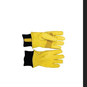 Yellow Leather Work <b>Gloves</b> <b>Knit</b> Wrist Anti-Slip Abrasion Resistant General Purpose Safety <b>Gloves</b> - Product Image 6