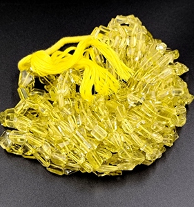 Perles de citrine naturelle jaunes taillées en baguette, haute qualité, pour la fabrication de colliers, marque RUHAN GEMS du Rajasthan, tailles variées - Product Image 5