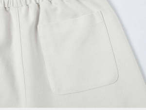 Men <b>Short</b> Sweatpants Oversized Knee <b>Shorts</b> 420g Overweight 100% Cotton Solid Mid Breathable Custom Logo Printing Washed <b>Shorts</b> - Product Image 6