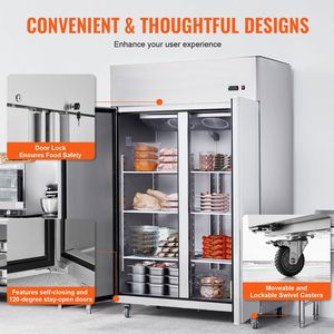 Congelatore verticale in acciaio inossidabile da 44,21 piedi cubi con 2 porte e sbrinamento automatico - 54,4 pollici di larghezza - Product Image 6