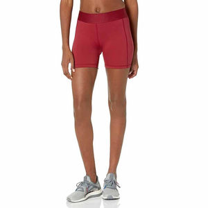 Women's High <b>Waist</b> Solid Color Sporty Shorts Knitted Spandex Nylon Breathable <b>Elastic</b> <b>Waist</b> Regular Fit - Product Image 1