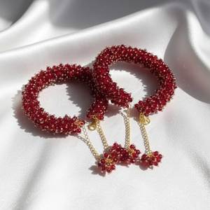 New Style Floral Beaded <b>Bracelets</b> Red <b>Crystal</b> Rhinestone Gold Plated <b>Women's</b> Wedding Bridal Party Wear Fashion Bangle 2026 - Product Image 5