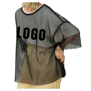 Camiseta Casual de Malla Negra Premium para Mujer, Camisa Transparente Elegante para un Estilo Urbano y Cómodo para el Día a Día - Product Image 6