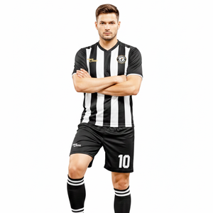 Ropa Deportiva, Uniforme de Fútbol Blanco y Negro, Uniforme de Fútbol de Poliéster de Alta Calidad de Secado Rápido sin Costuras a Precios de Fábrica - Product Image 2