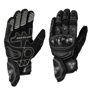 Gants de moto en cuir pour sports motorisés, course, compatibles écran tactile, pour hommes et femmes, noirs, prix de gros - Product Image 1