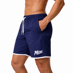 Shorts de bain pour hommes à séchage rapide, taille élastique avec cordon de serrage, légers, pour l'été, la plage et l'entraînement, service OEM et marque privée - Product Image 3