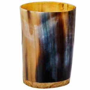 Vaso de chupito de cuerno de búfalo natural con diseño antiguo, hecho a mano en India, artesanía tallada de calidad para exportación, para beber. - Product Image 2