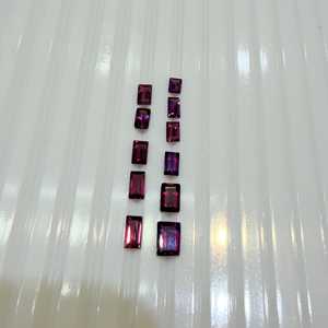 หินโรโดไลต์สีม่วงทรงบาแกตต์ธรรมชาติ ขนาด 3x4 มม. สำหรับทำเครื่องประดับ - Product Image 4
