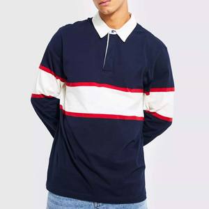 Camiseta de Rugby Personalizada para Hombre, de Alta Calidad, Transpirable, Ecológica, Antibacteriana, de Manga Larga, con Diseño a Rayas y Logotipo Frontal Personalizado - Product Image 1