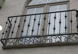 Decorative Black Wrought Iron Balcony Railing and Spear <b>Top</b> Security Fence Panel for Villa Garden Boundary Use - Product Image 2