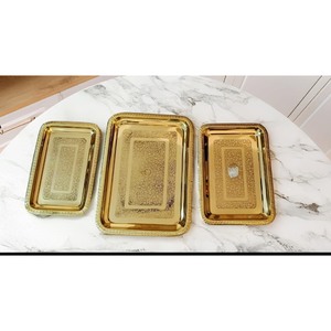 Plateau de service en métal gris de luxe moderne, écologique et durable, qui rehausse les moments de thé pour les mariages, fabriqué à la main en KRAFT - Product Image 5
