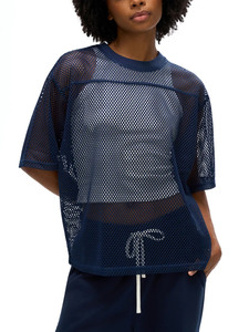 Camiseta de fútbol de malla oversize unisex Y2K transpirable, estilo urbano, top de malla, camiseta oversize de malla de moda urbana - Product Image 4
