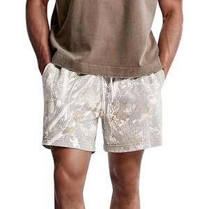 Pantalones Cortos Deportivos Casuales para Hombre, con Cordón, 100% Poliéster, Lona de 160g, Resistentes al Viento, Cintura Media, Bolsillos con Impresión Digital, Transpirables - Product Image 1