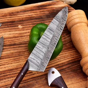 Coffret de couteaux de cuisine en acier Damas LEGACY BLADES avec logo personnalisé, collection professionnelle pour chefs, manche en bois, fabricant OEM - Product Image 6