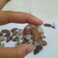 Venta al por mayor de alta calidad Natural Indonesia musgo ágata Natural cabujón piedras preciosas artesanías curación cristal 3X2,5 cm
