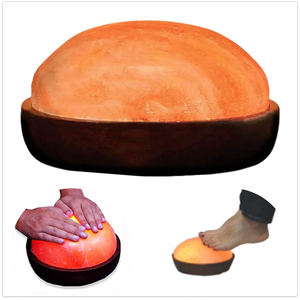 Lampe de thérapie pour les pieds en sel de cristal naturel, dôme de sel de l'Himalaya, masseur chauffant détoxifiant pour la relaxation musculaire et l'amélioration de la circulation - Product Image 3