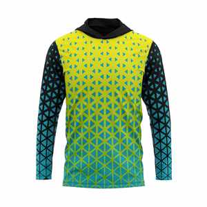 เสื้อเชิ้ตตกปลาแขนยาวไล่เฉดสีสำหรับผู้ชาย แห้งเร็ว UPF 50 เสื้อคลุมสำหรับกิจกรรมกลางแจ้ง สีเขียวถึงดำ - Product Image 5