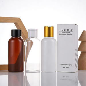ขวดบีบขนาดเล็กสำหรับโลชั่น เซรั่ม น้ำมัน บรรจุภัณฑ์เครื่องสำอาง Unalilia 80 มล. พลาสติก PET ฝาเปิดแบบพลิก-ขวดโคสโมทรงเพรียวแบบกำหนดเองได้ - Product Image 1